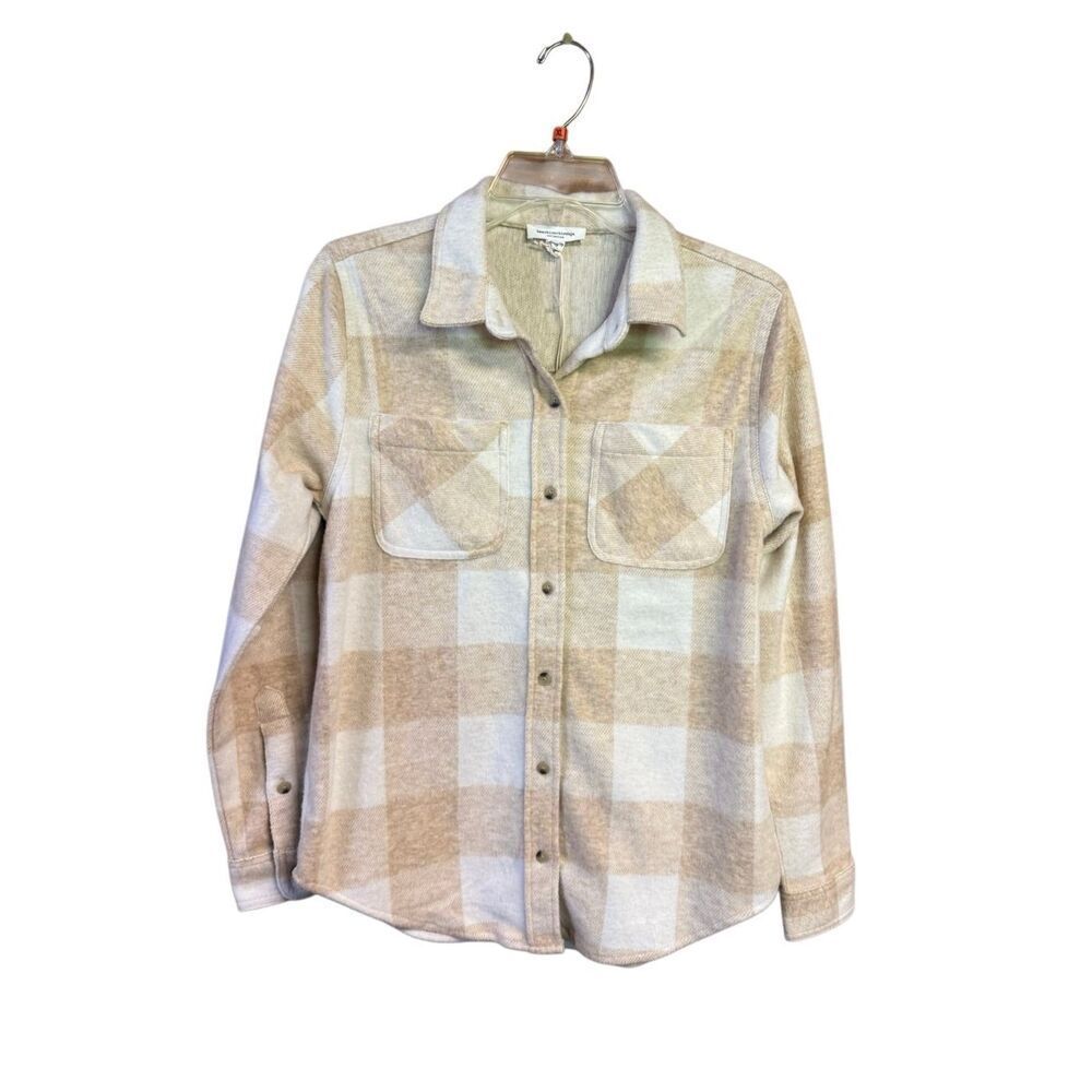 Beach Lunch Lounge Flannel Shirt/Jacket Sz XS Oatmeal NWT